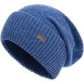 jaxmonoy Slouchy Beanies for Women Winter Lightweight Ladies Knit Hat Cuffed Soft Warm Slouch Beanie Cap - Brown