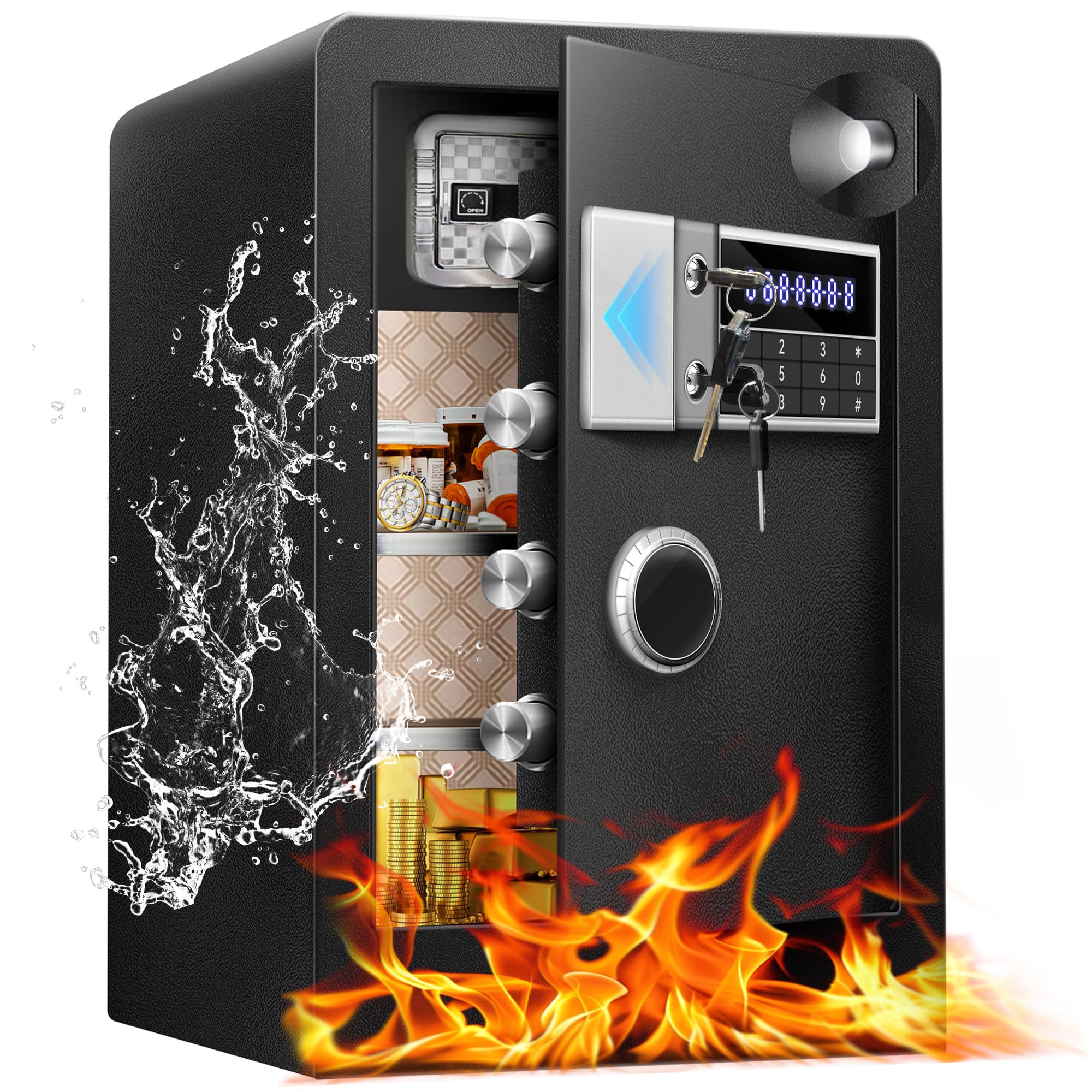 6.0 Cu Ft Large Fireproof Waterproof Safe Box for Office Document ...