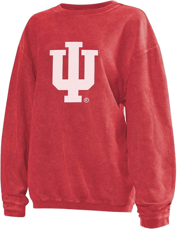 NCAA Damen Pullover mit Kordelzug, Rundhalsausschnitt, Damen, Purpurrot, Medium
