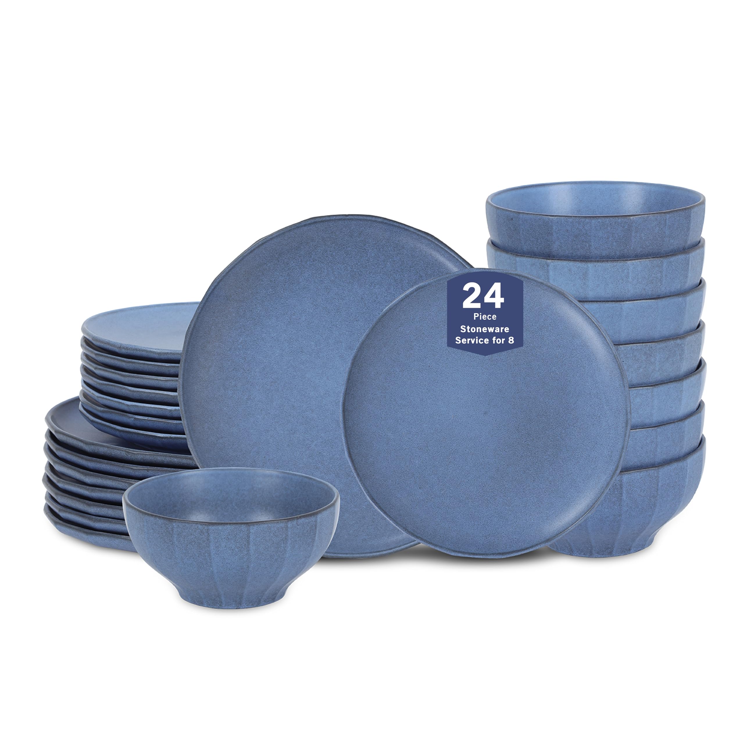 Stone Lain Rio 24-Piece Dinnerware Set Stoneware, Blue