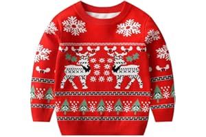 IOGONENV Ugly Christmas Sweater for Girls Funny Xmas Knit Pullover Shirts Kids Child Holiday Jumper Tops Outfit 2-14 Years