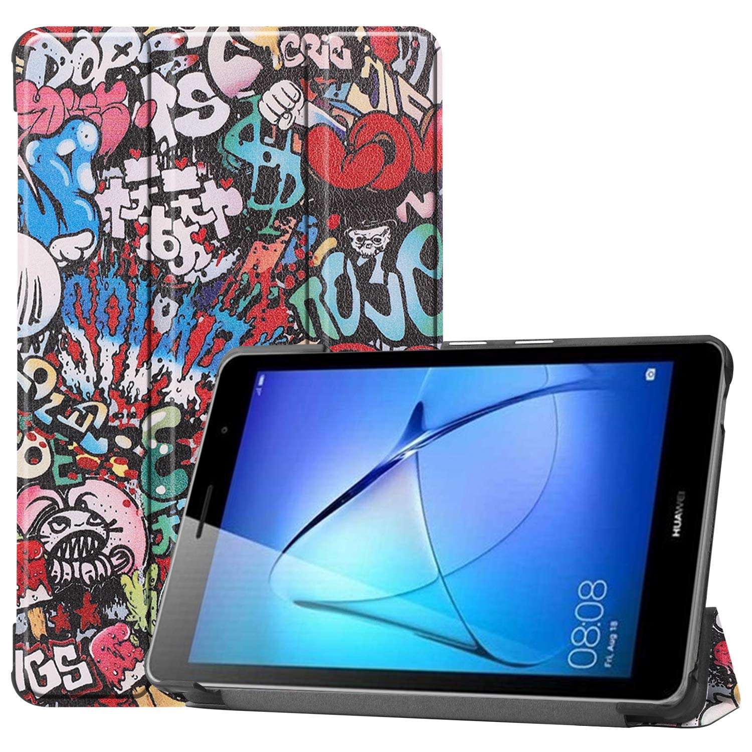 Lobwerk Case for Huawei MatePad T8 8.0 Inch Smart Cover Case with Stand Function and Auto Sleep/Wake Function