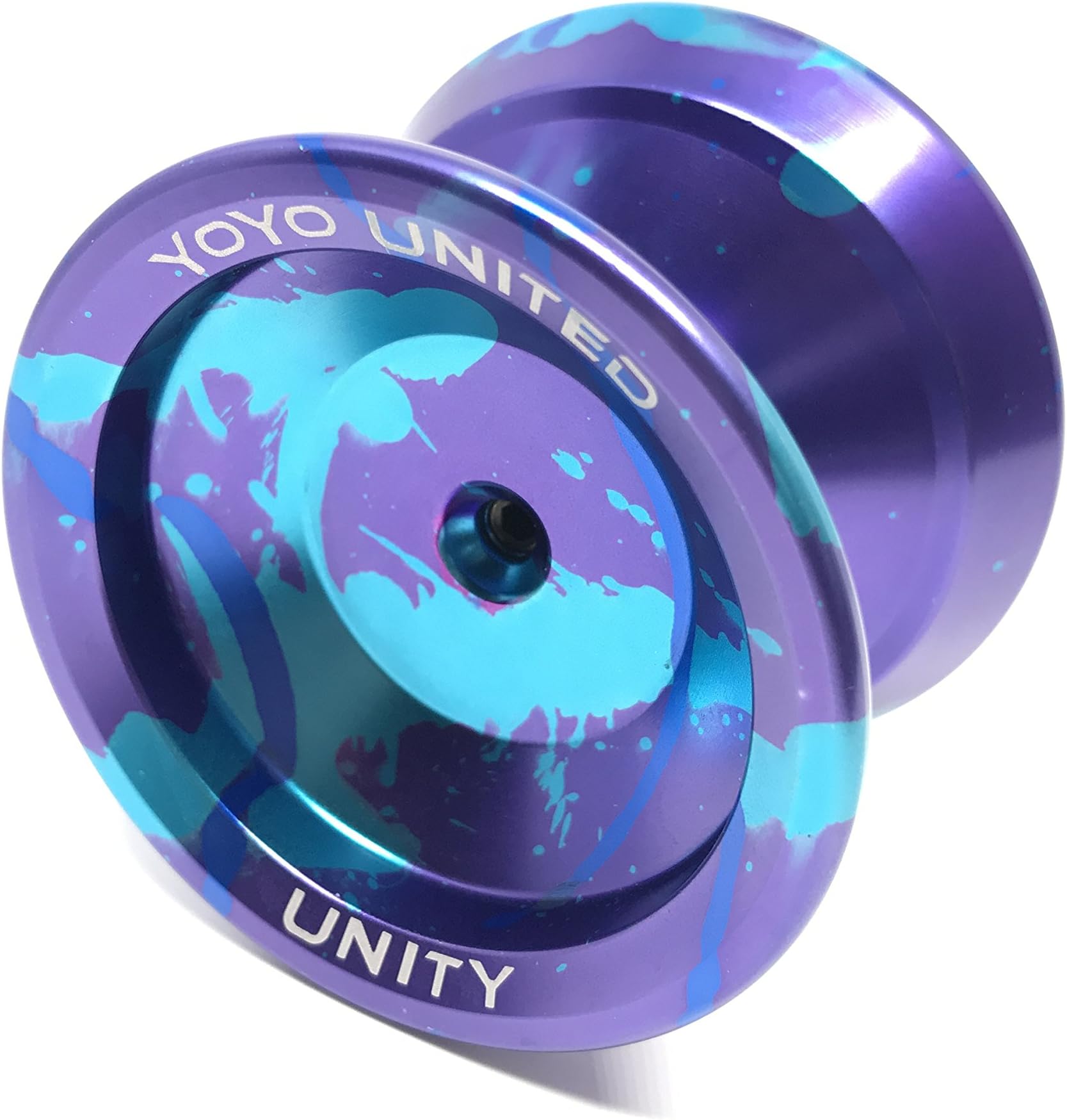 YOYO UNITED Professional Unresponsive Aluminum Yo-yo with V-Shape Center Track Bearing Blue Purple Turquoise Unity