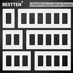 BESTTEN 5-Gang Screwless Wall Plate, Decorator