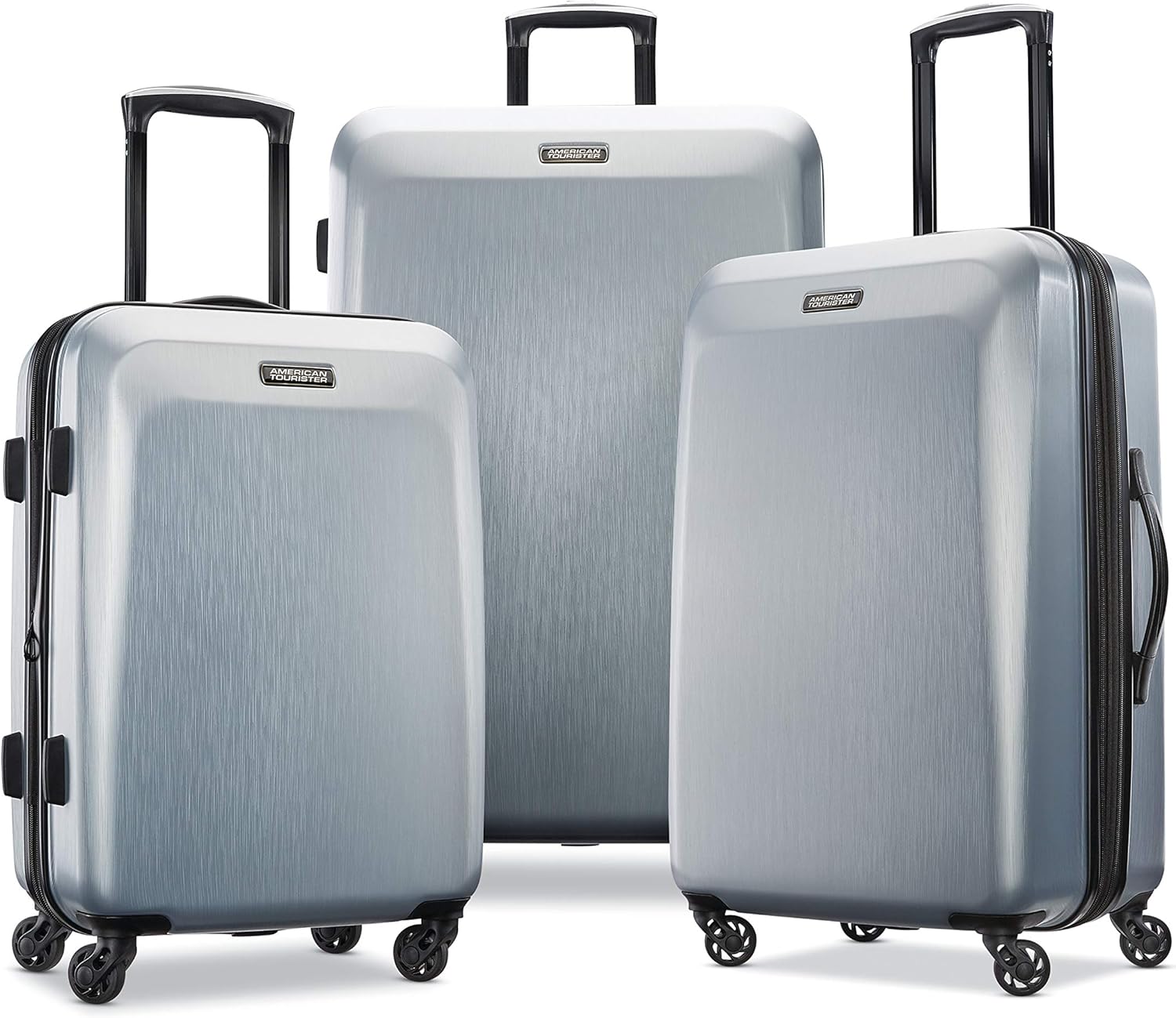American Tourister Moonlight Hardside Expandable Luggaga with Spinner Wheels, Silver Amazon.ca