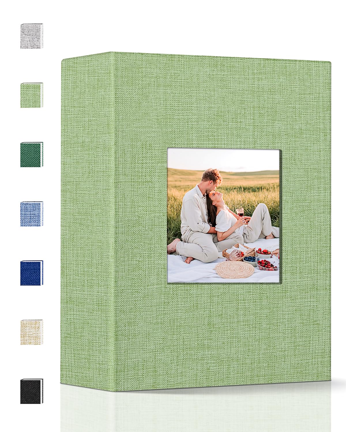 Popotop Photo Album 4x6-100 Photos Photo Books with 100 Vertical Pockets,Linen Cover Albums for Family Wedding Anniversary Baby Vacation Pictures