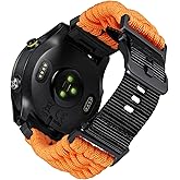 BINLUN Compatible with Garmin Watch Band 20mm 22mm 26mm, Heavy-Duty Braided 550 Paracord Nylon Sport Replacement Strap Design for Quickfit Fenix/Fit for Forerunner/for Instinct/for Quatix/for MARQ