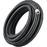 EVIL ENERGY 6AN PTFE Fuel Hose Line, AN6 Fuel Line E85 Nylon Braided 10FT Black 5/16 Inch ID