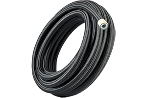 EVIL ENERGY 6AN PTFE Fuel Hose Line, AN6 Fuel Line E85 Nylon Braided 20FT Black 5/16 Inch ID