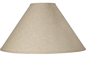 AOSBET Empire Lamp Shade Fine Burlap Beige Large 6" Top x 21" Bottom x 13.5" High Spider Fitting with Replacement Harp and Finial - Brentwood