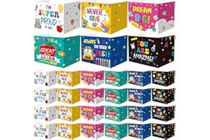 Harloon 24 Pcs Privacy Boards for Student Desk Dividers for Students Cardboard Privacy Folders Classroom Study Carrel Dividers Bulk Folder for Test Reduces Distraction(Inspirational)