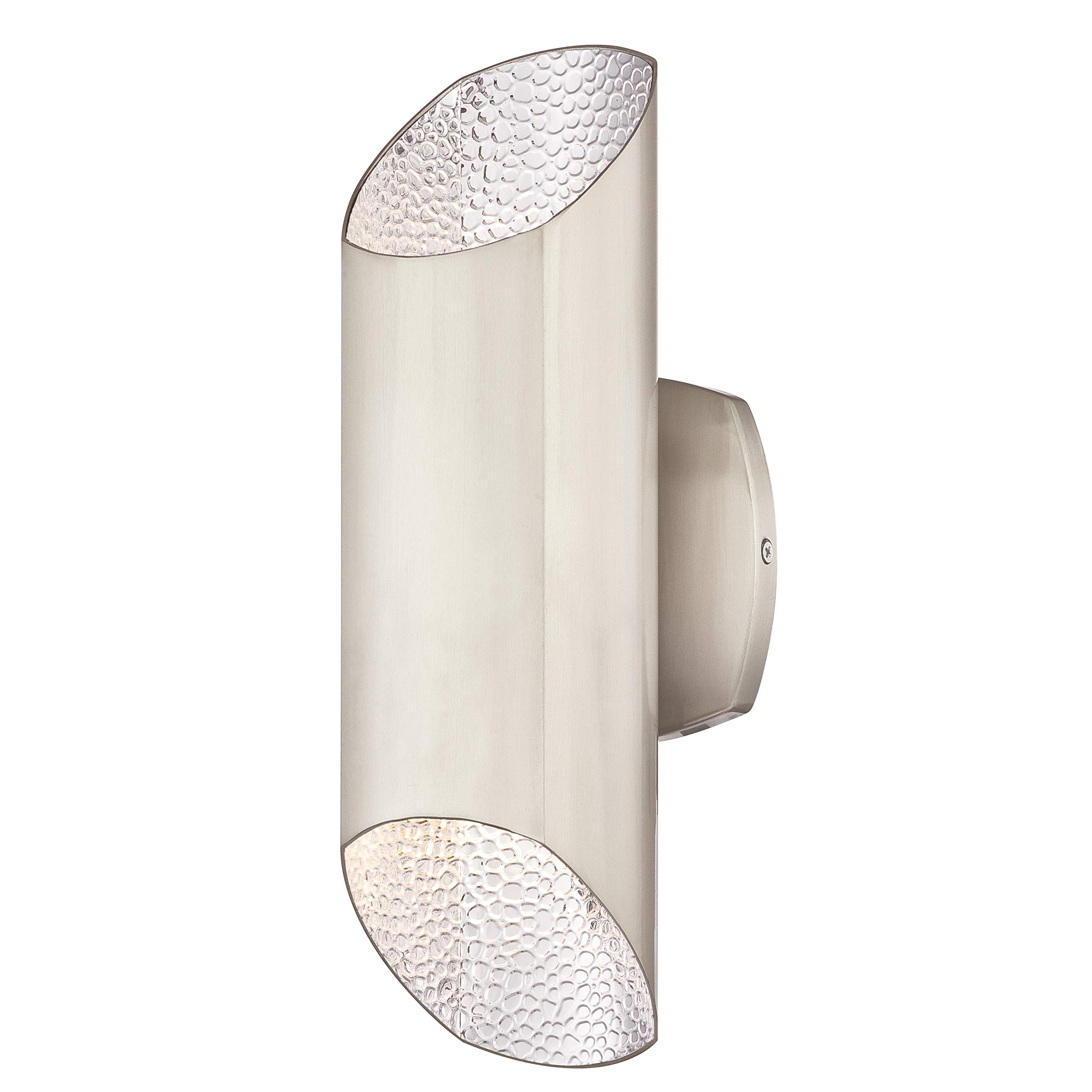 63489 Carson Dimmable LED Up and Down Light Outdoor Wall Fixture, Brushed Nickel Finish