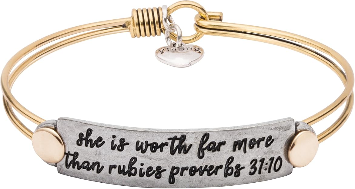 UNQJRY Christian Gifts for Women Religious Bracelets Bible Verse Bangle