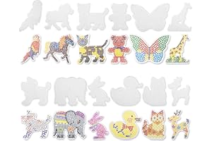 KRASTMON 12 PCS 5mm Fuse Beads Boards Animal Shape Clear Plastic Fuse Beads Pegboards for Kids DIY Craft Bead