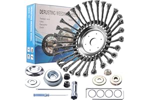 Gashwer 10 Inch Steel Wire Rotary Brush Cutter Trimmer Head Sets Weeds Blade Cutter with Universal Adapter Kit Compatible with String Trimmers, Moss Grass Rust Removal, Gardening Lawnmower