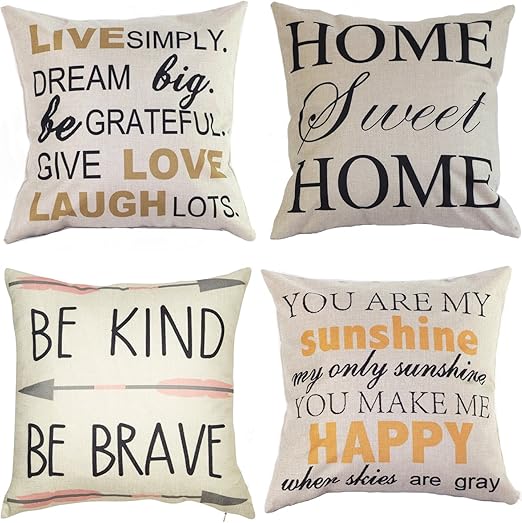 Amazon Com Wonder4 Decorative Quote Words Pillow Case Cotton