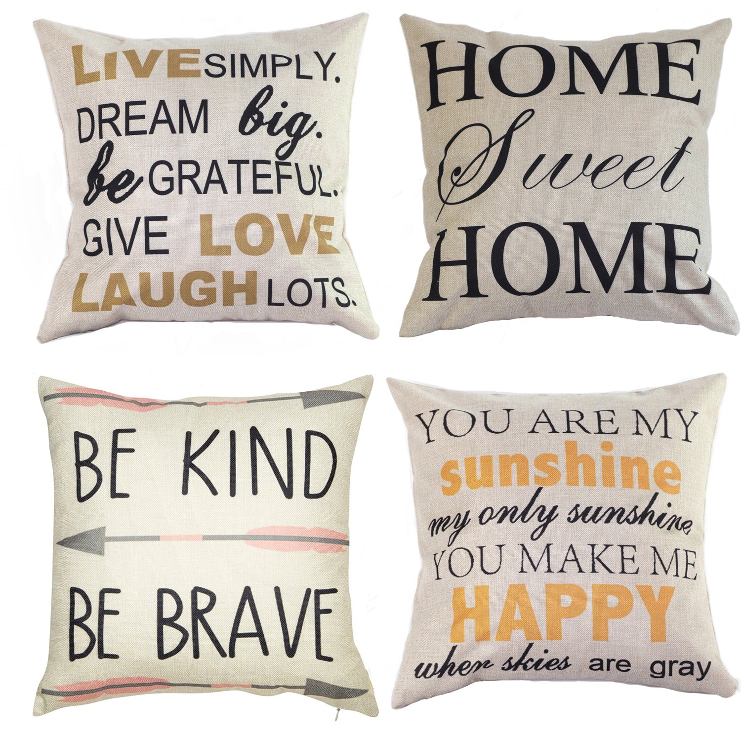 Federe Be Grateful To Be A Person Dark Brown Pillow Decorative