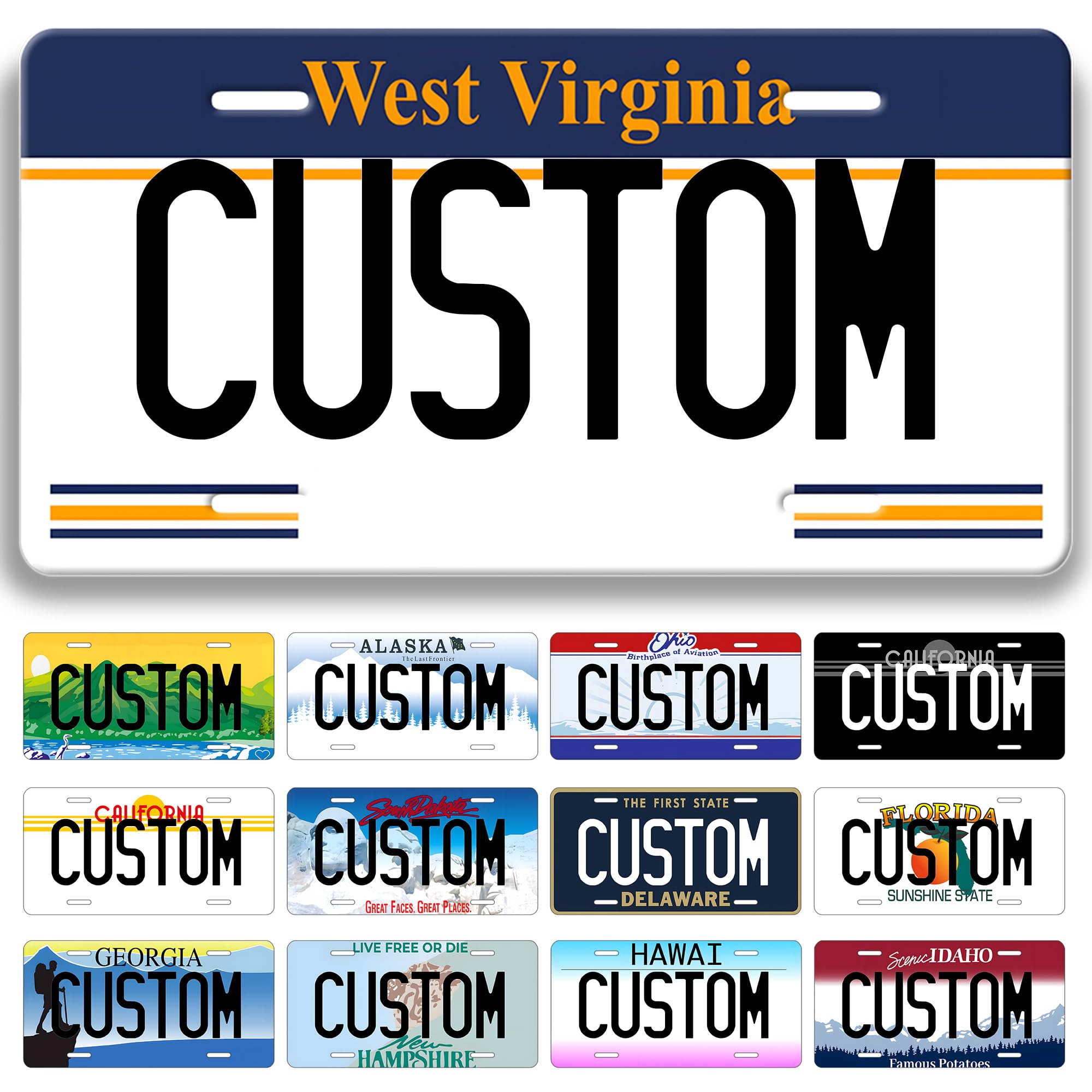 Metal Custom License Plate for Virginia - 6x12 Inch