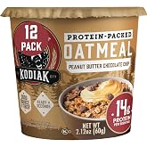 Kodiak Cakes Instant Oatmeal Cups, Peanut Butter Chocolate Chip, High Protein, 100% Whole Grains, (12 cups)