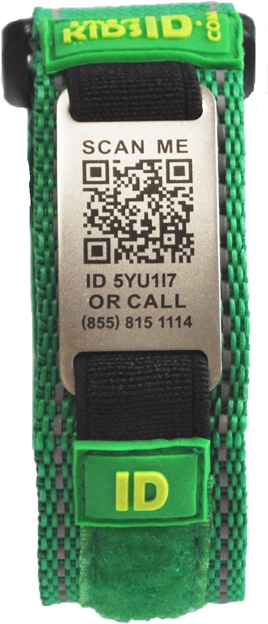 SmartKidsID Child ID/Kids Medical ID Bracelet Wristband Using QR Code - No Engraving Necessary! Unlimited Editing! (Small, Green)