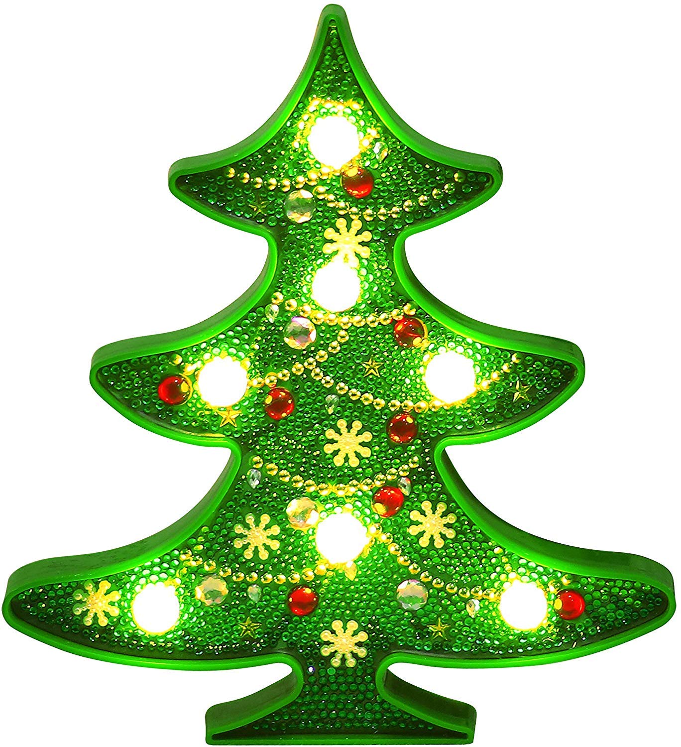 Diamond Painting Lamp with LED Lights Christmas Decor Cute Snowman Christmas Tree Night Light for Home Decorations Christmas Gifts Art Crafts (Xmas Tree)