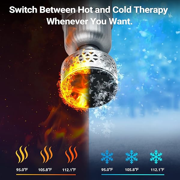 BOLINA RM70 MASSAGE GUN DEEP TISSUE WITH HEAT AND COLD HEAD, HANDHELD MUSCLE MASSAGER THERAPY WITH CARRY CASE, PERCUSSION BODY MASAJEADOR FOR MEN WOMEN ATHLETES BACK UPGRADE, ACTIVE THERMACOOL