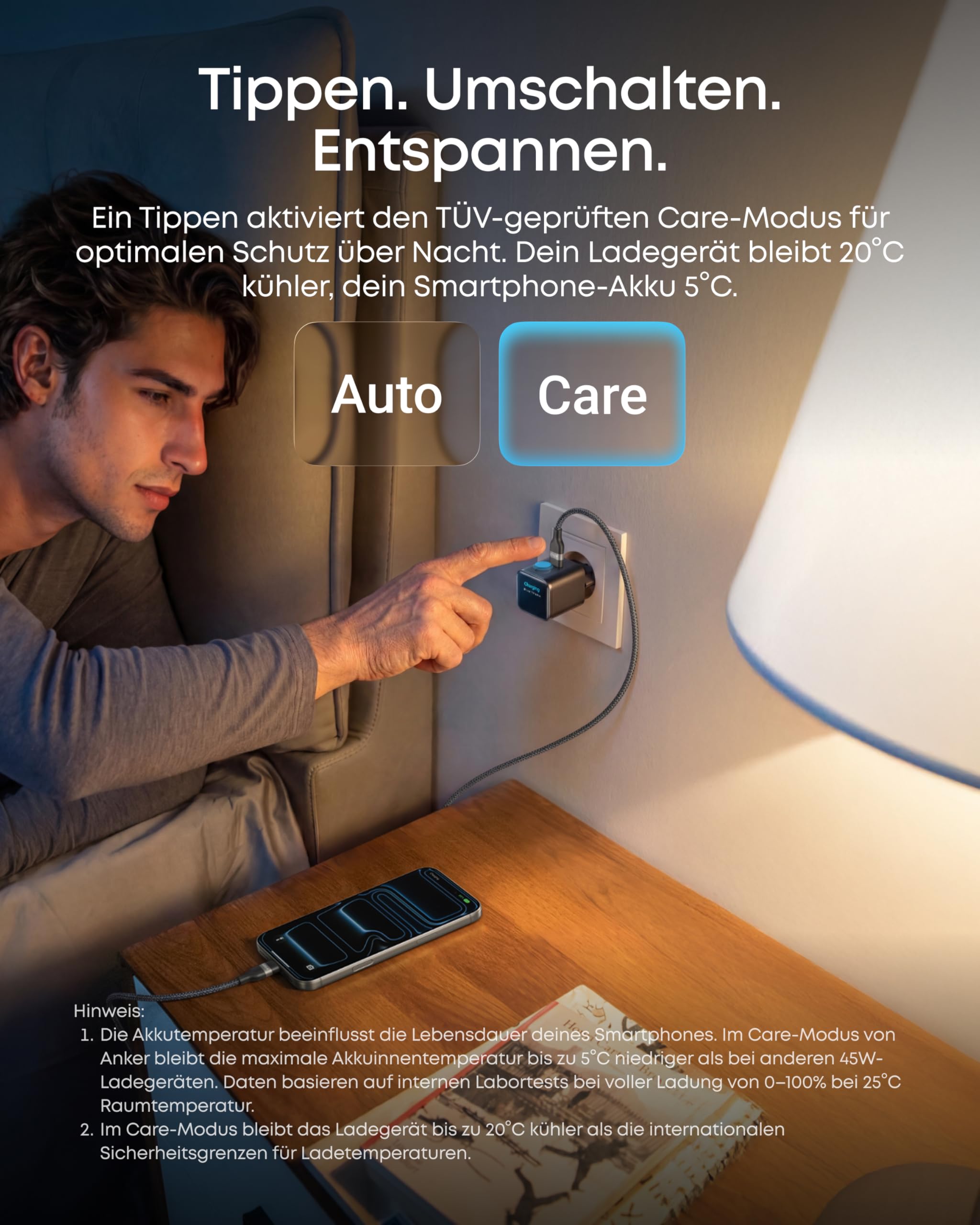 Anker Smart Ladegerät, Anker Nano 45W USB C Ladegerät mit Display und intelligenter Erkennung, integriertem Schonmodus, kompaktes GaN Schnellladegerät für iPhone 17/16/15 Serie, iPad, MacBook 4
