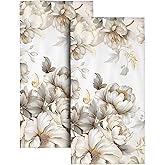 Gold Flower Decorative Towels for Bathroom Set of 2 Soft Absorbent Golden Floral Bath Hand Towels Beach Spa Gym Yoga Sport Swim Home Decor Farmhouse Bathroom Hand Towels