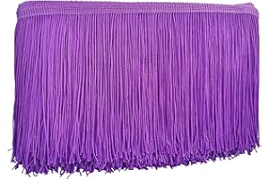 MONIDOOR Chainette Fringe Trim 6 Inch 10 Yards Tassel Fringe Trim for Sewing Craft DIY Decoration(939 Purple)