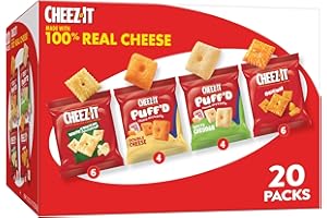 Cheez-It Cheese Crackers, Baked Snack Crackers, Office and Kids Snacks, Variety Pack, 17.72oz Box (20 Pouches)