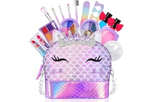 Belle&Birdie Kids Makeup Kit for Girl ,Washable Non-Toxic Kid Makeup Toys, Princess Little Girls Play Makeup,Toddlers Makeup Set,Birthday Gifts for3 4 5 6 7 8 9 10 11 12 Year Old Girls