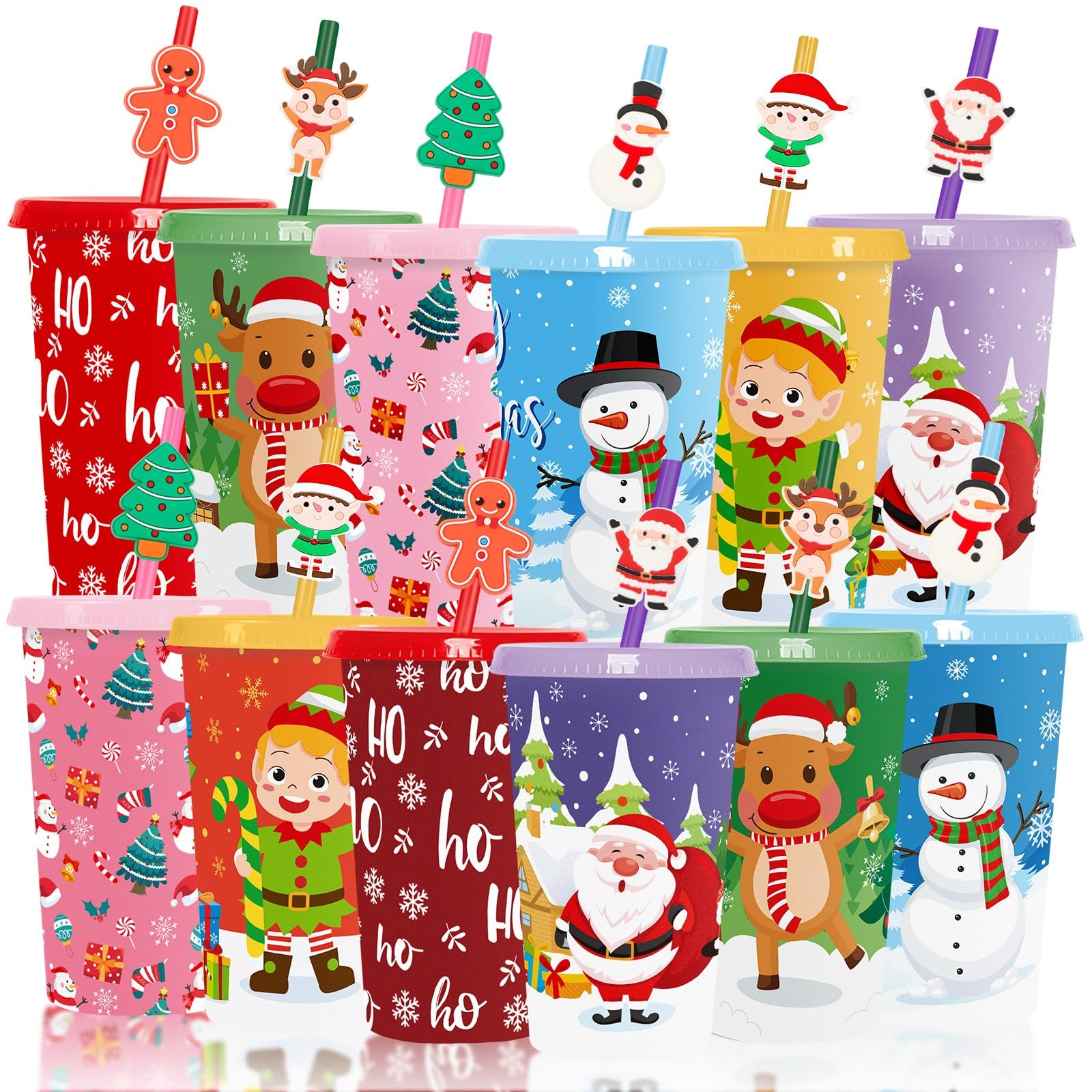 Photo 1 of ***MISSING PARTS***
Jansun 12pcs Christmas Color Changing Cups with Lids and Straws 12Oz Reusable Plastic Cups for Party Decorations Winter Christmas for Holiday Birthday Party Favors Supplies