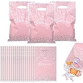 30 Pcs Glitter Diamond Goodie Bag with Handles Happy Birthday Candy Bags Pink Rose Gold Gift Bags Birthday Party Favor Bag for Women Girls Party Decor Supplies