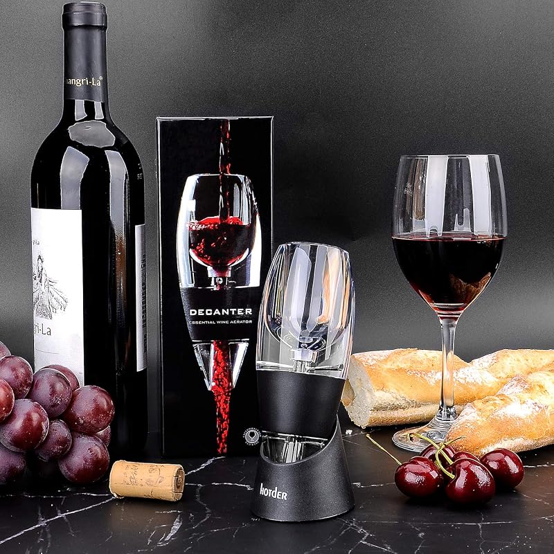 Weinbelüfter Weindekanter Standfuß, Premium Wein-Dekantierer mit Venturieffekt, Wein Dekanter Dekantierer Rotwein Aerator Set Schnellest Ernüchternd Wein Belüfter (Wine Aerator) — Foto 3 von 8