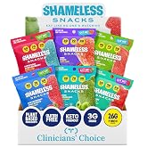 Shameless Snacks Sour Candy &amp; Fruit Snacks - Gummy Candy Variety Pack, Keto | Sour Worms &amp; Gummy Bears in Bulk, 3g Sugar - Keto Gluten Free Vegan for Kids &amp; Adults