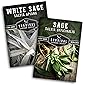 Survival Garden Seeds Sage Collection Seed Vault - White Sage and Culinary Sage Seeds - Non-GMO Heirloom Survival Garden…