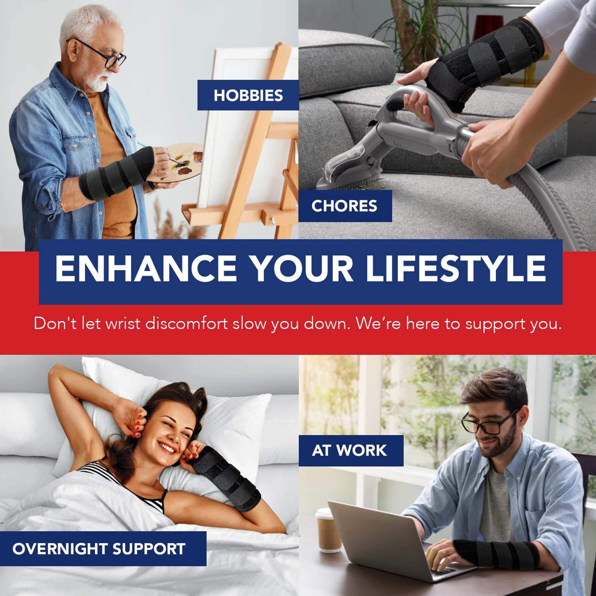 Doctor Developed Wrist supports/Wrist brace - Relief for carpal tunnel, wrist injuries, wrist support for arthritis, hand support, hand & wrist strap and Doctor Handbook