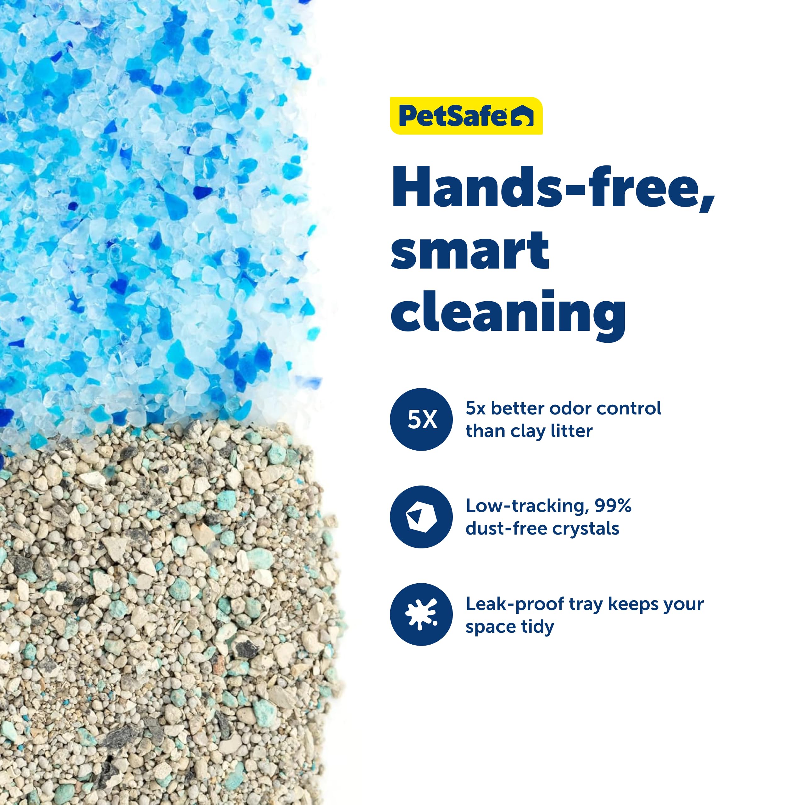 PetSafe ScoopFree Crystal Pro Self-Cleaning Automatic Litter Box - Uncovered Motion-Sensing Cat Box with Integrated Health Counter & App - Includes 1 Disposable Crystal Litter Tray - View 4