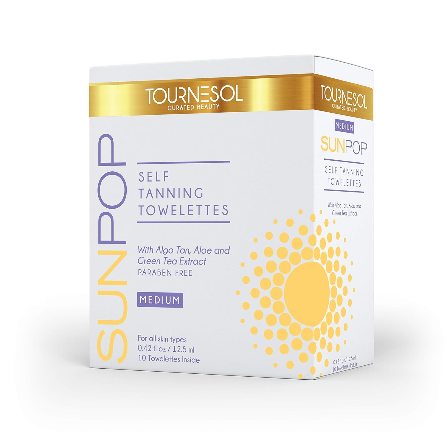 SunPop Self Tanning Towelettes 10-count (Medium) - Aloe Vera & Green Tea Infused Self Tanning Body Wipes - Best Sunless Self Tanner - Best Full Body & Face Tanner - Easy Streak Free Application