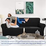 MAXIJIN Newest Jacquard 3 Seater Sofa Cover Non Slip Elastic Protector Black view 2