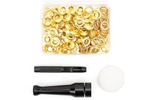 ZONGLAN Grommet Tool Kit, 50 Sets 5/16 Inch Heavy Duty Rustproof Brass Eyelets Kit with Setting Tool and Storage for Fabric Leather Curtains