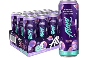 Alani Nu COSMIC STARDUST Sugar Free, Low Calorie Energy Drinks | 200mg Caffeine | Biotin B Vitamins | Zero Sugar | 10 Calories | 12 Fl Oz Cans | 12 Pack