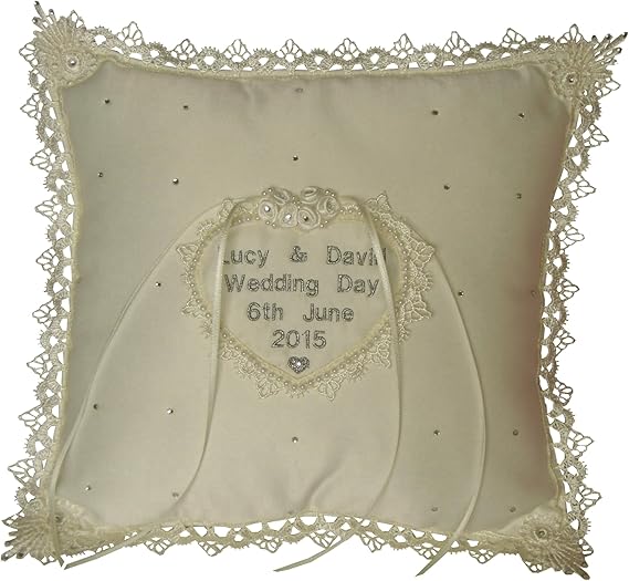Personalised Wedding Bearer Ring Cushion 'My Sweetheart' Amazon.co