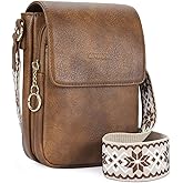 APHISON Small Crossbody Bags for Women Trendy, Leather Phone Wallet Purses Handbags Card Slots with Adjustable Guitar Strap