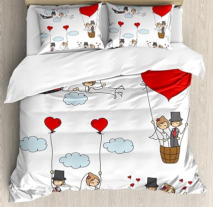 Amazon.com: Ambene Wedding Duvet Cover Set King Size, Coon ...