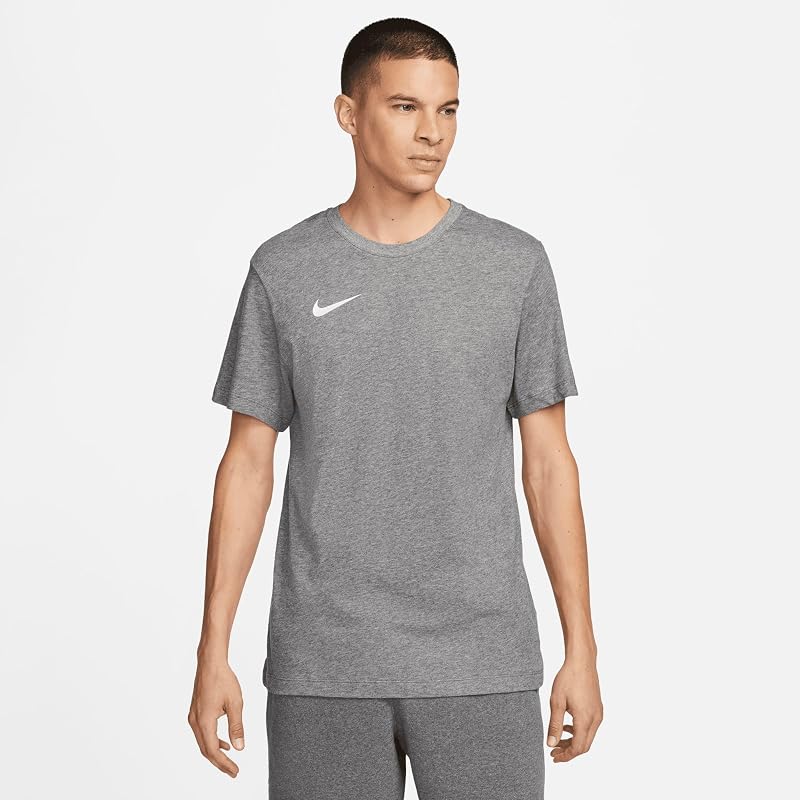 Herren M Nk Df Park20 Tee T-Shirt, Charcoal Heathr/White, XXL EU