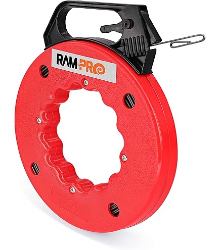 50 FT Fish Tape with High Impact Case for Electric or Communication Wire Puller