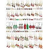 Gushu 70 Pairs Christmas Earrings for Women, 30 Stud &amp; 40 Dangle Gift Set | Bulk Cute Xmas Dangle &amp; Stud Earrings Jewelry Set for Christmas Parties, Outfits, Stocking Stuffers &amp; Holiday Gifts