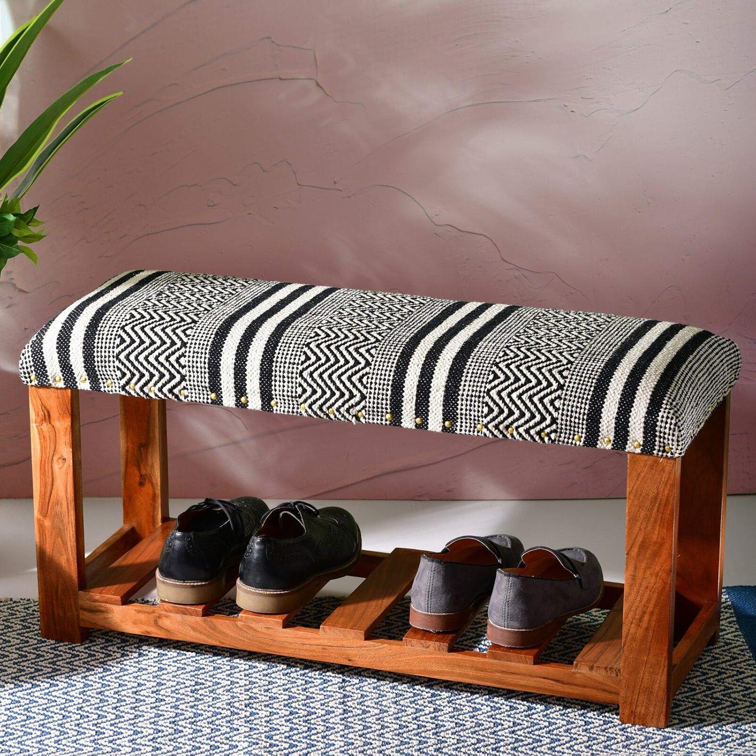 Ameer Upholstered Shoe Storage Bench Kitchen & Dining