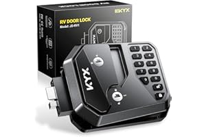 KYX All-Metal Construction RV Door Lock Keyless Entry with Remote & Password - Latch | Fits Most Camper Trailer Motorhome | Replacement 2.75"x3.75"